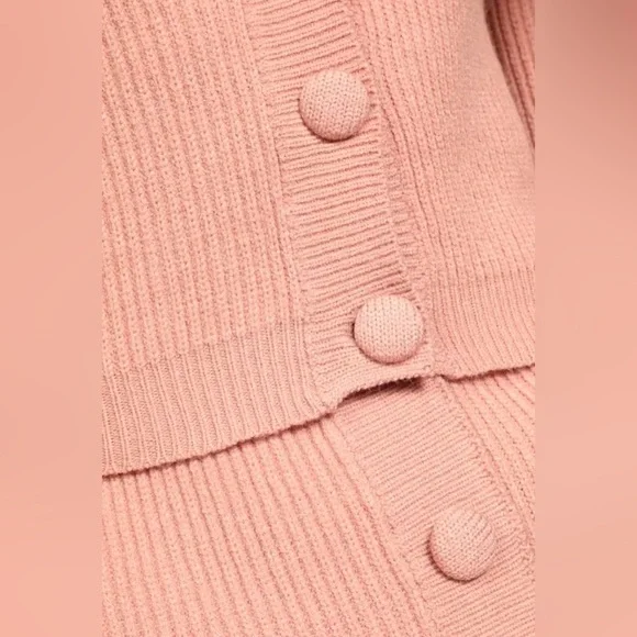 Autumn Scenery Dusty Pink Knit Two-Piece Sweater Mini Dress size M - Picture 6 of 7